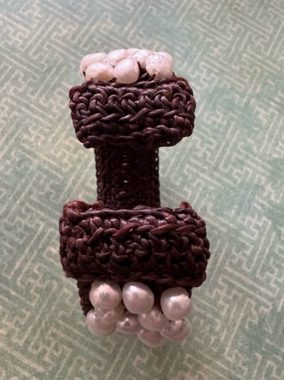 VINTAGE CULTURED PEARLS CUFF BRACELET - Picture 7 of 10